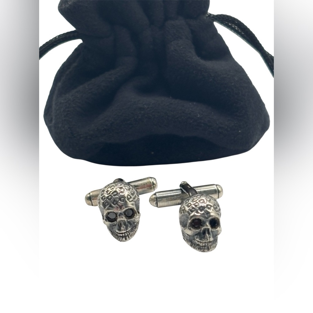 Vintage Sterling Silver‎ Skull Cufflinks